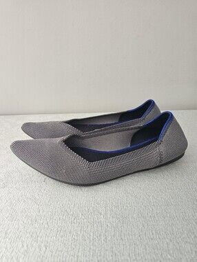 ROTHYS The Pointed Toe Ballet Flat Gray Slip On Shoes
